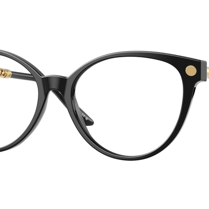 Versace VE3353F Cat Eye Eyeglasses  GB1-Black 54-145-16 - Color Map Black