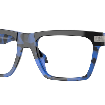 Versace VE3354 Rectangle Eyeglasses  5460-Top Black/Havana Blue 55-145-18 - Color Map Black