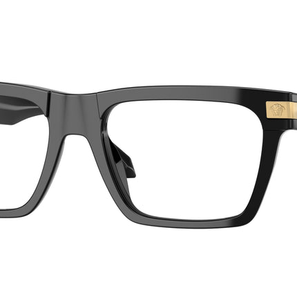 Versace VE3354 Rectangle Eyeglasses  GB1-Black 57-145-18 - Color Map Black