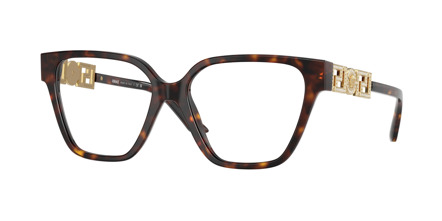 Versace VE3358B Irregular Eyeglasses  108-Havana 52-140-16 - Color Map Tortoise