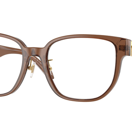 Versace VE3360D Square Eyeglasses  5028-Transparent Dark Brown 54-145-18 - Color Map Brown