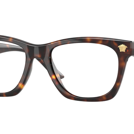 Versace VE3363U Square Eyeglasses  108-Havana 52-145-18 - Color Map Tortoise