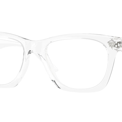 Versace VE3363U Square Eyeglasses  148-Crystal 52-145-18 - Color Map Transparent