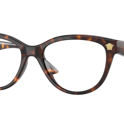 Versace VE3365U Phantos Eyeglasses  108-Havana 54-145-17 - Color Map Tortoise
