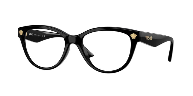 Versace VE3365U Phantos Eyeglasses  GB1-Black 54-145-17 - Color Map Black