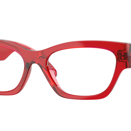 Versace VE3367U Cat Eye Eyeglasses  5495-Red Transparent 54-140-17 - Color Map Red