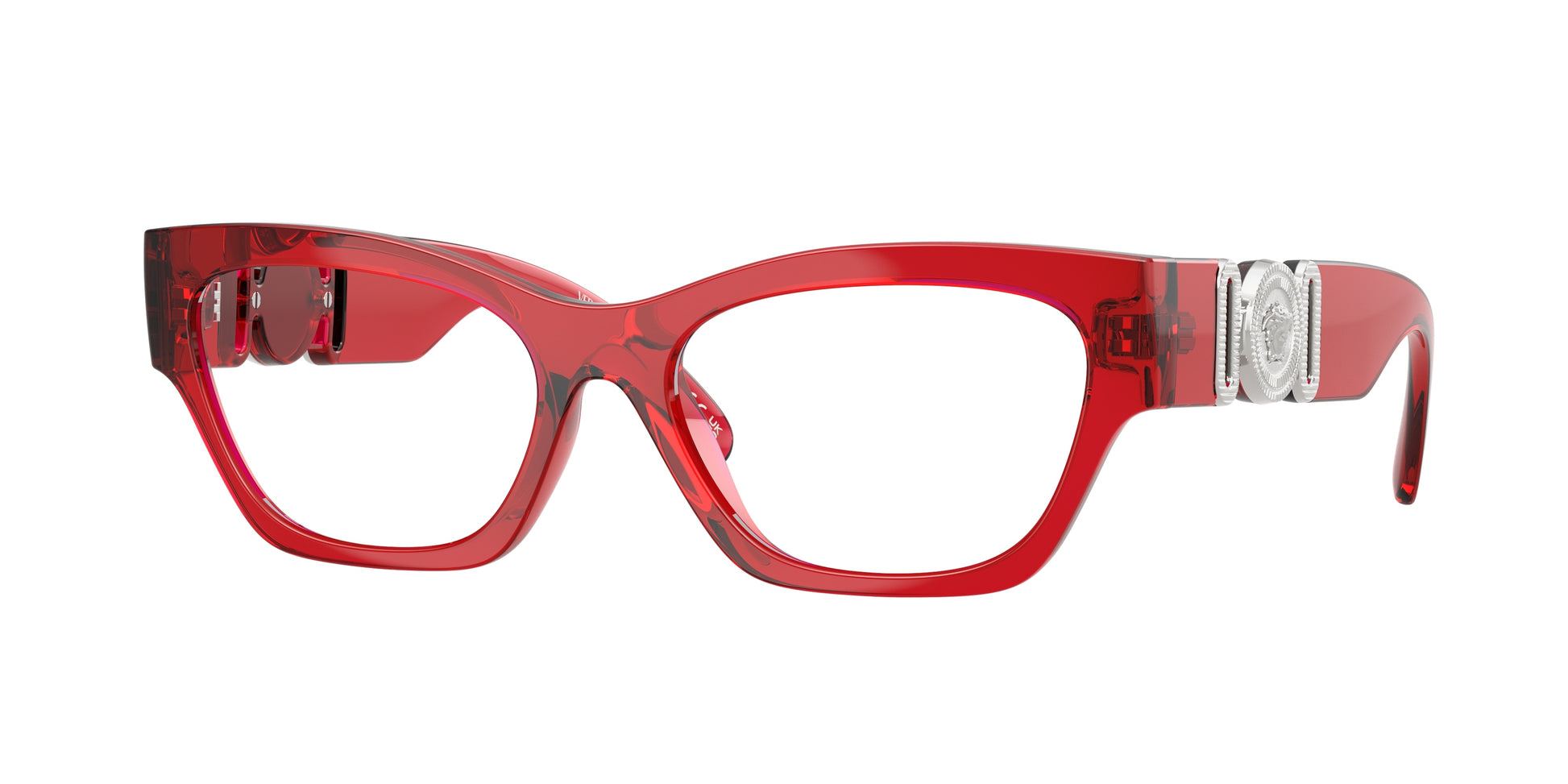 Versace VE3367U Cat Eye Eyeglasses  5495-Red Transparent 54-140-17 - Color Map Red