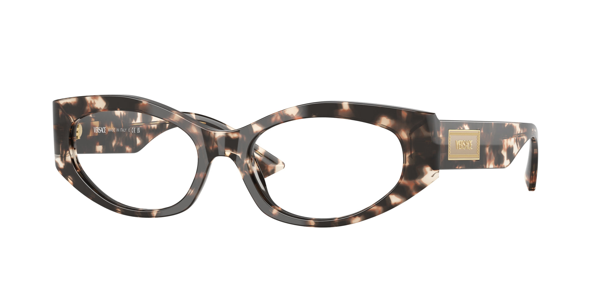 Versace VE3369F Irregular Eyeglasses  5498-Havana Grey 53-140-17 - Color Map Tortoise