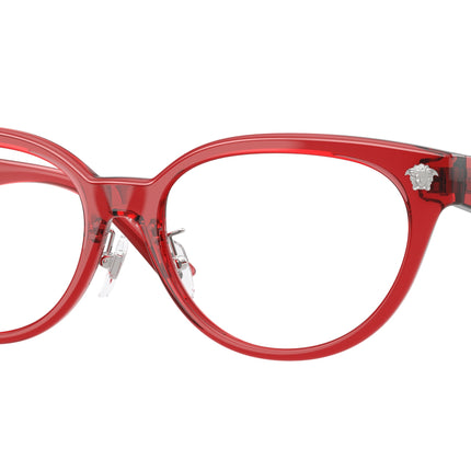 Versace VE3370D Phantos Eyeglasses  5495-Red Transparent 54-145-16 - Color Map Red