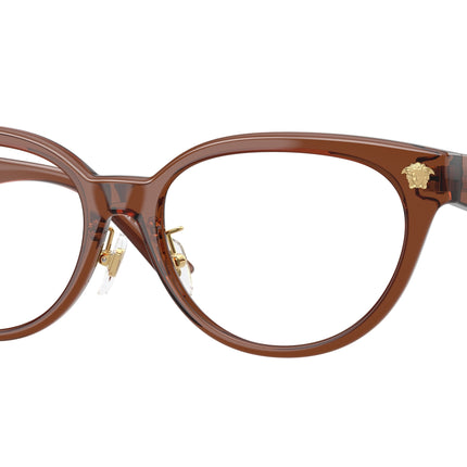 Versace VE3370D Phantos Eyeglasses  5508-Brown Transparent 54-145-16 - Color Map Brown