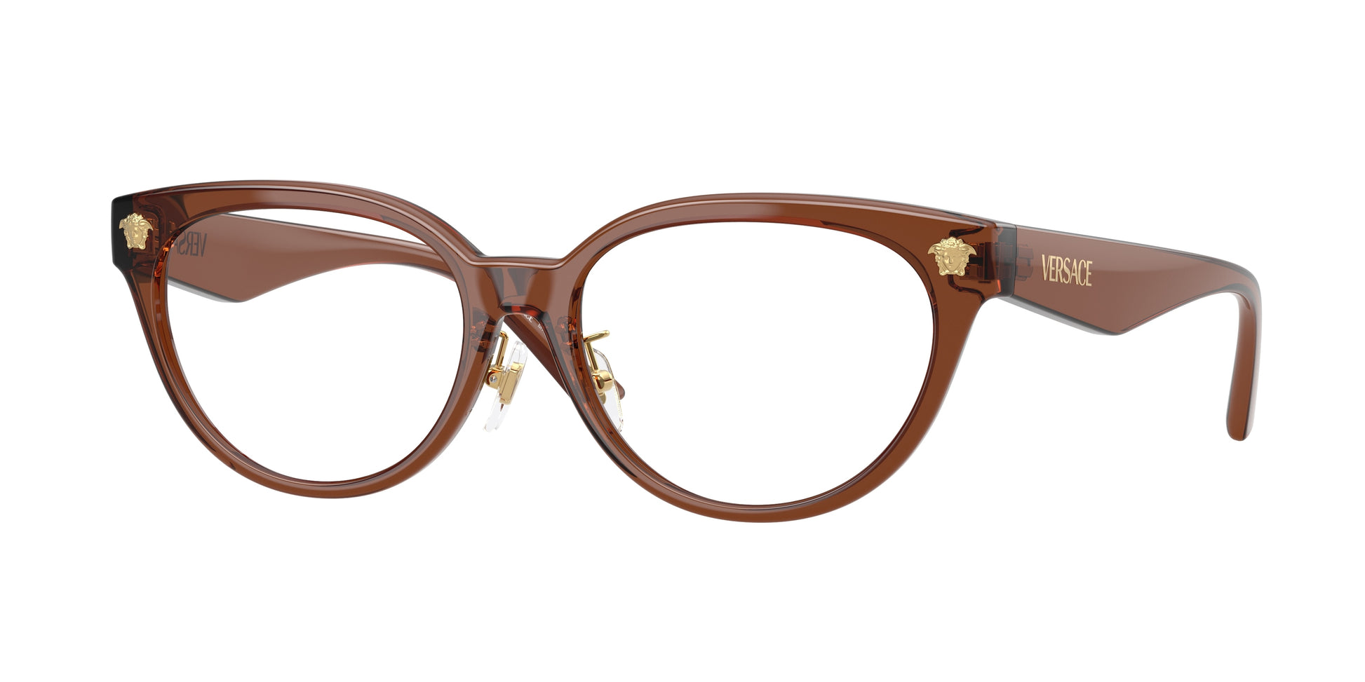 Versace VE3370D Rectangle Eyeglasses  5508-Brown Transparent 54-145-16 - Color Map Brown