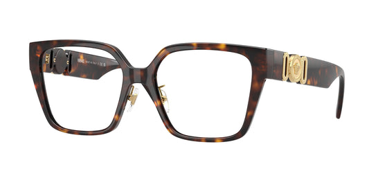 Versace VE3371D Square Eyeglasses  108-Havana 54-145-17 - Color Map Tortoise