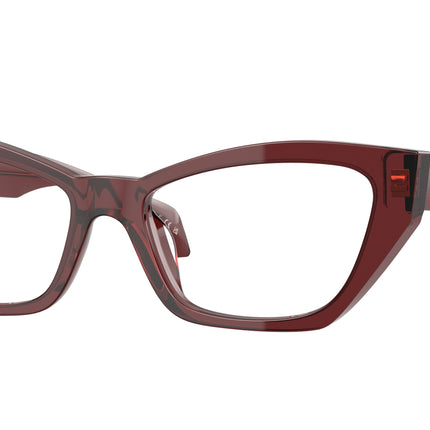 Versace VE3373U Cat Eye Eyeglasses  5512-Transparent Bordeaux 54-140-17 - Color Map Red