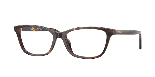 Versace VE3375F Cat Eye Eyeglasses  108-Havana 54-140-16 - Color Map Tortoise