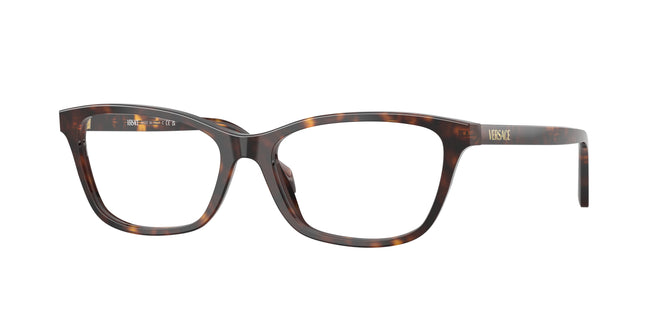 Versace VE3375 Cat Eye Eyeglasses  108-Dark Havana 54-140-16 - Color Map Brown