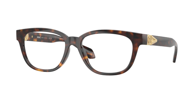 Versace VE3376U Round Eyeglasses  108-Havana 53-140-16 - Color Map Tortoise