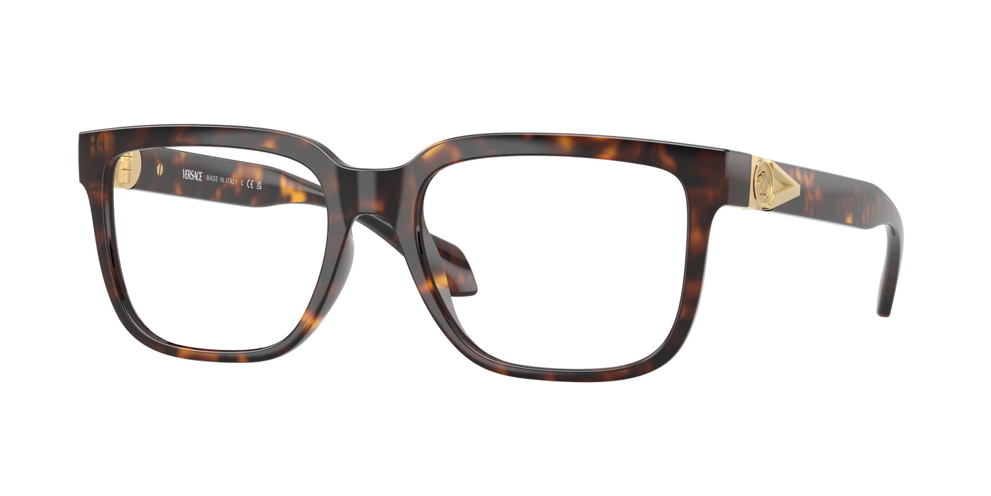 Versace VE3377U Square Eyeglasses  108-Havana 55-140-18 - Color Map Tortoise