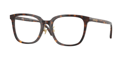 Versace VE3378D Square Eyeglasses  108-Dark Havana 54-140-19 - Color Map Brown