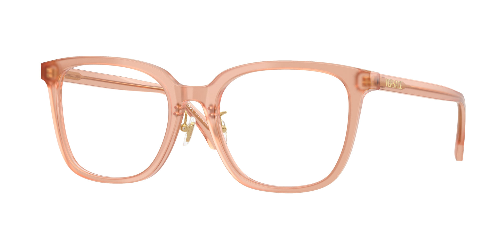 Versace VE3378D Square Eyeglasses  5526-Milky Peach 54-140-19 - Color Map Orange