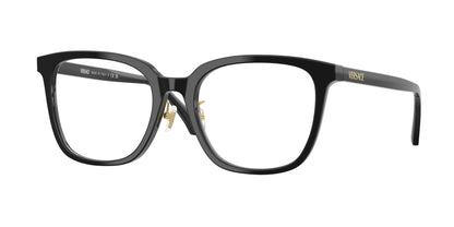 Versace VE3378D Square Eyeglasses  GB1-Black 54-140-19 - Color Map Black