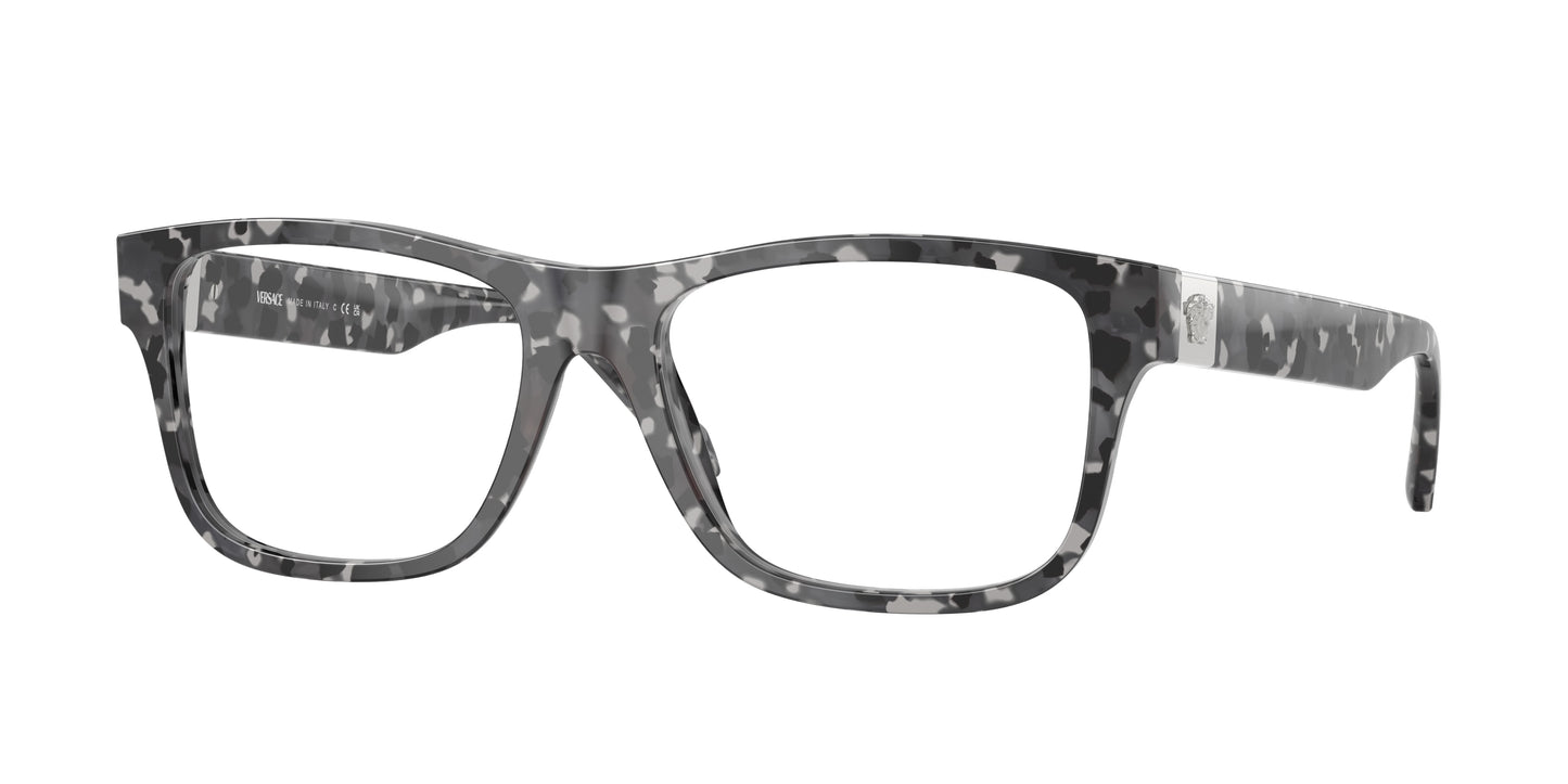Versace VE3380F Square Eyeglasses  5546-Tortoise Grey Black 56-145-17 - Color Map Tortoise