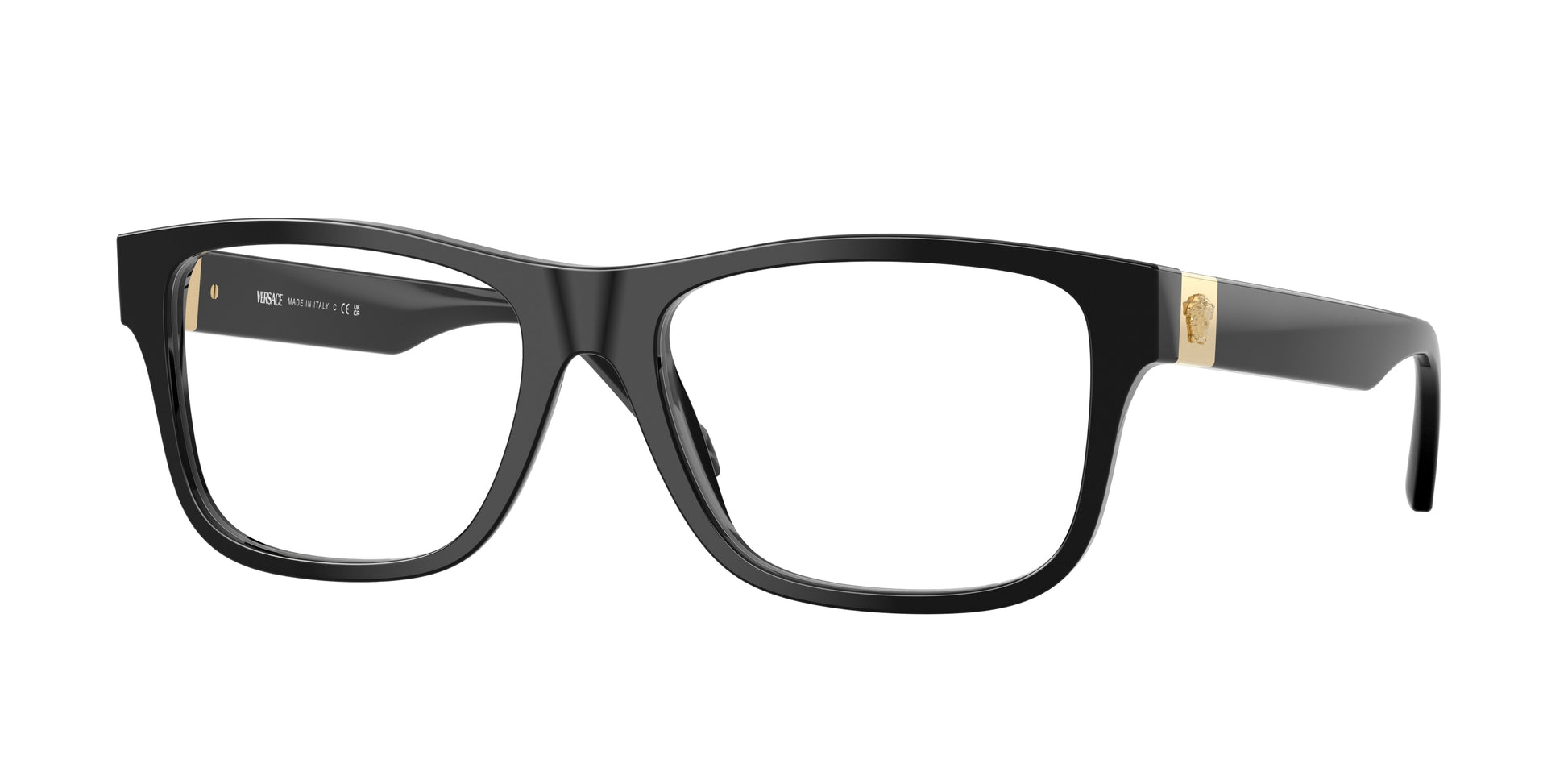 Versace VE3380 Square Eyeglasses  GB1-Black 56-145-17 - Color Map Black