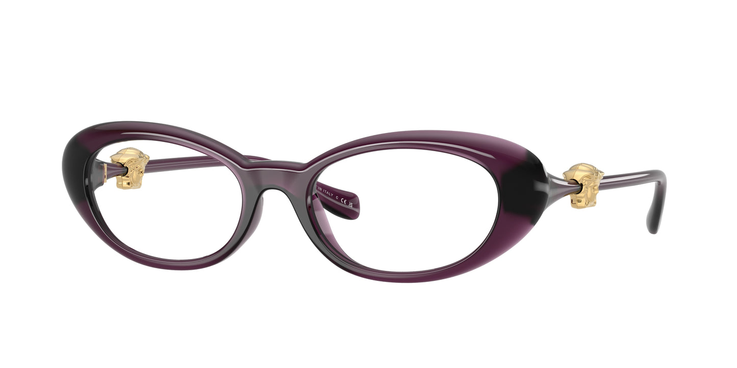 Versace VE3381U Oval Eyeglasses  5536-Opal Purple 52-140-18 - Color Map Violet