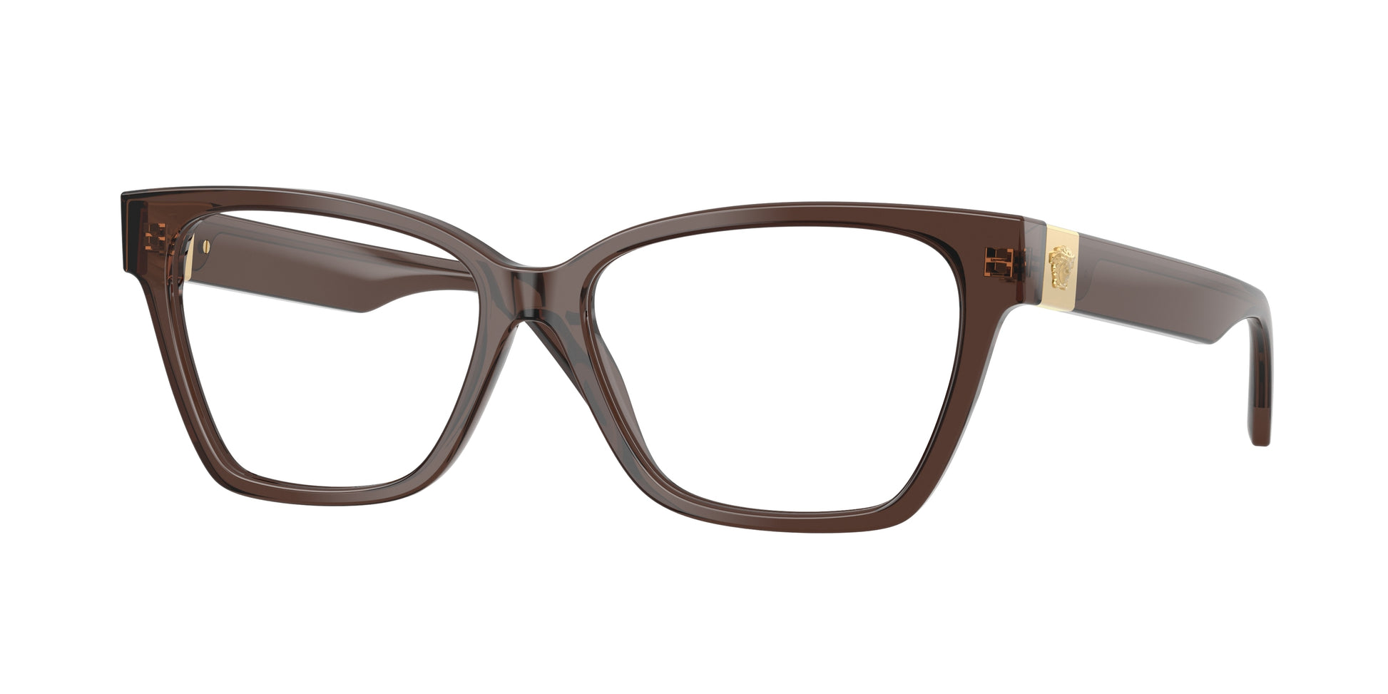 Versace VE3382F Cat Eye Eyeglasses  5332-Brown Transparent Gradient Beige 55-140-15 - Color Map Brown