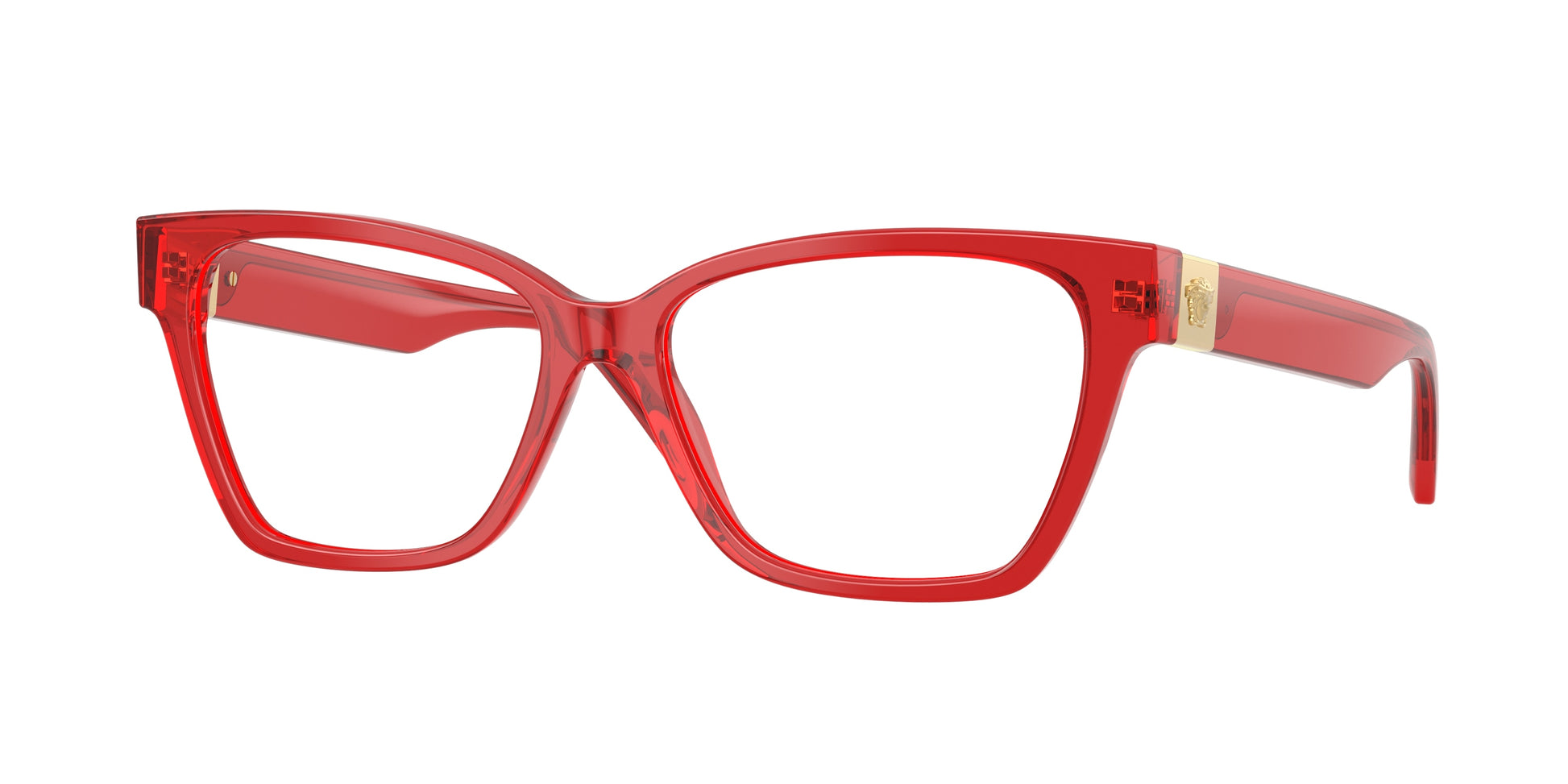 Versace VE3382 Cat Eye Eyeglasses  5280-Transparent Red 55-140-15 - Color Map Red