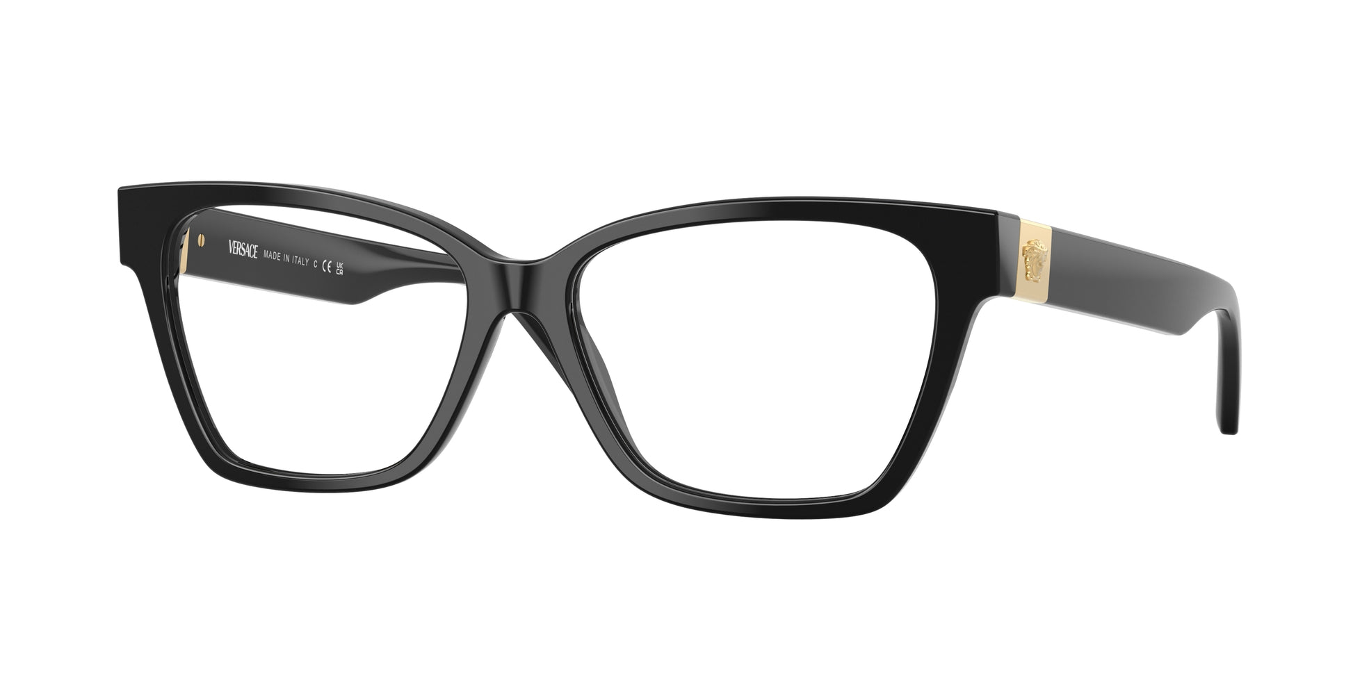 Versace VE3382 Cat Eye Eyeglasses  GB1-Black 55-140-15 - Color Map Black