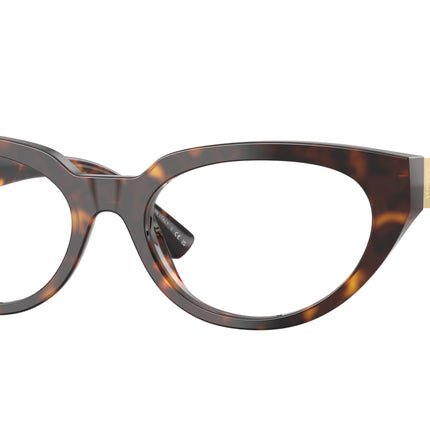 Versace VE3383F Cat Eye Eyeglasses  108-Havana 54-140-17 - Color Map Tortoise