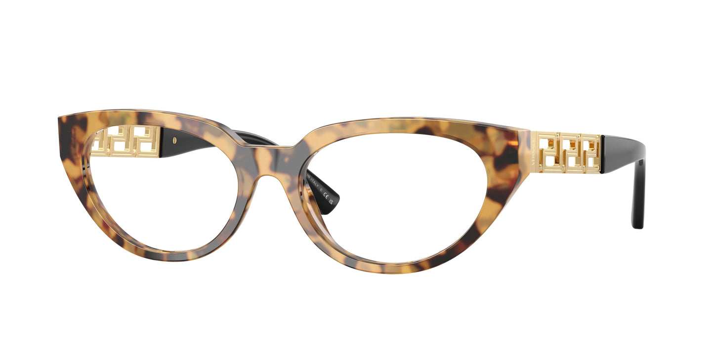 Versace VE3383 Cat Eye Eyeglasses  777-Tortoise Brown 54-140-17 - Color Map Tortoise