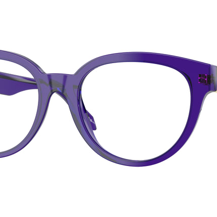 Versace VE3384 Round Eyeglasses  5545-Transparent Dark Violet 53-140-18 - Color Map Violet