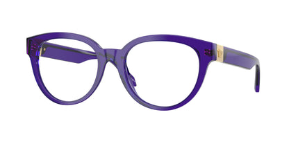 Versace VE3384 Round Eyeglasses  5545-Transparent Dark Violet 53-140-18 - Color Map Violet