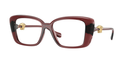 Versace VE3385U Square Eyeglasses  5539-Transparent Red 53-140-16 - Color Map Red