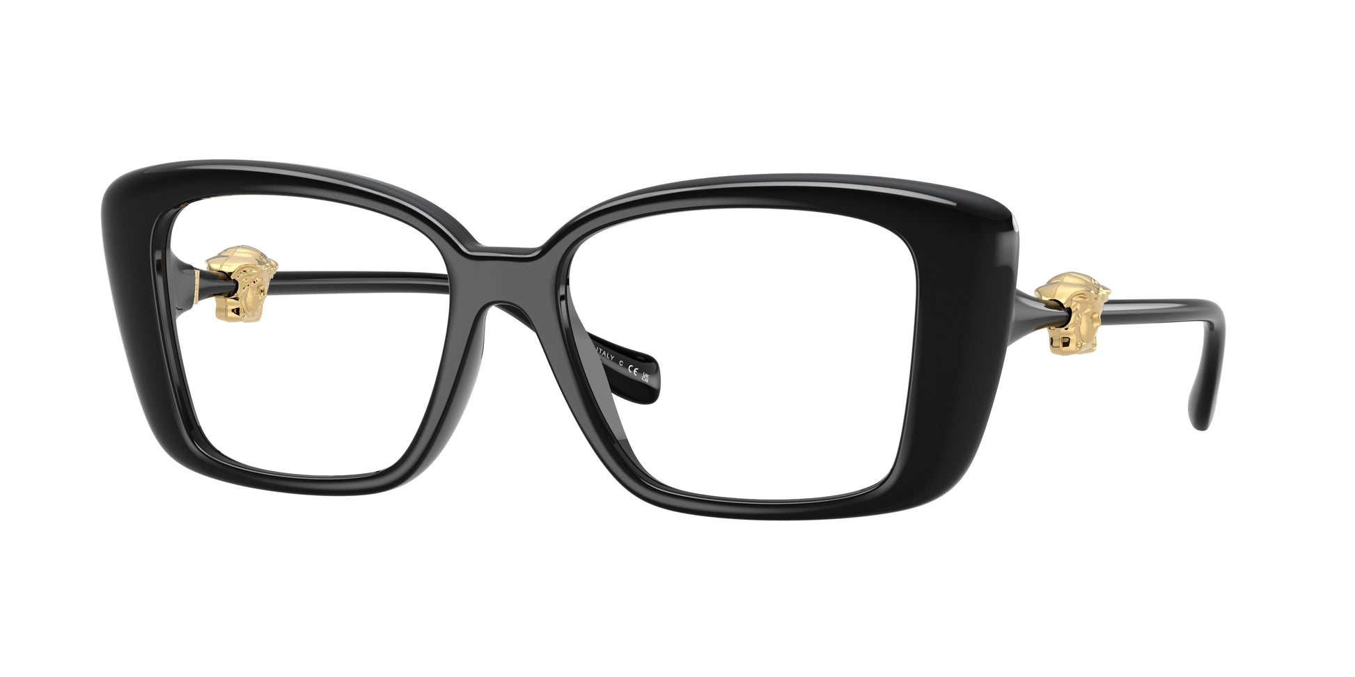 Versace VE3385U Square Eyeglasses  GB1-Black 53-140-16 - Color Map Black