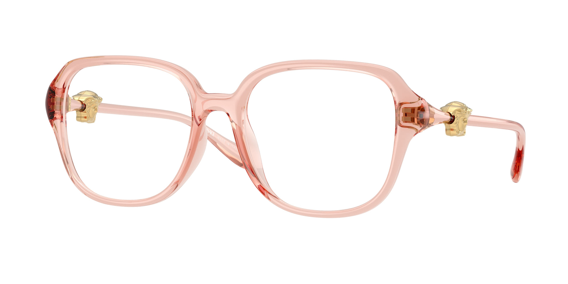 Versace VE3386D Square Eyeglasses  5533-Transparent Pink 55-140-18 - Color Map Pink