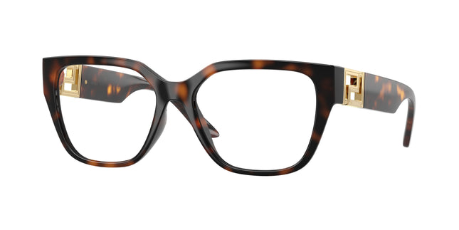 Versace VE3387U Square Eyeglasses  108-Havana 54-140-16 - Color Map Tortoise