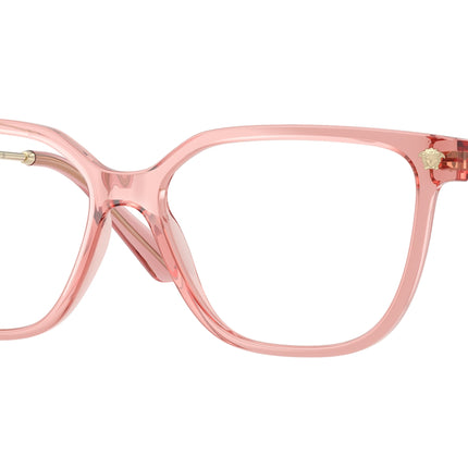 Versace VE3388U Square Eyeglasses  5322-Peach Transparent 55-140-15 - Color Map Pink