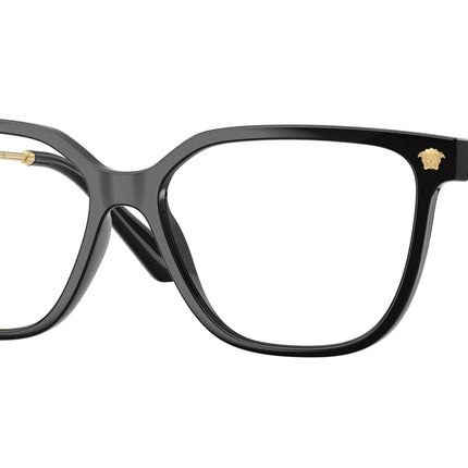 Versace VE3388U Square Eyeglasses  GB1-Black 55-140-15 - Color Map Black