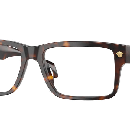 Versace VE3391U Rectangle Eyeglasses  108-Havana 56-140-16 - Color Map Tortoise