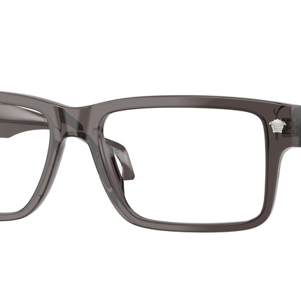 Versace VE3391U Rectangle Eyeglasses  5389-Dark Grey Transparent 56-140-16 - Color Map Grey