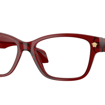 Versace VE3392 Cat Eye Eyeglasses  5540-Transparent Burgundy 54-140-16 - Color Map Red