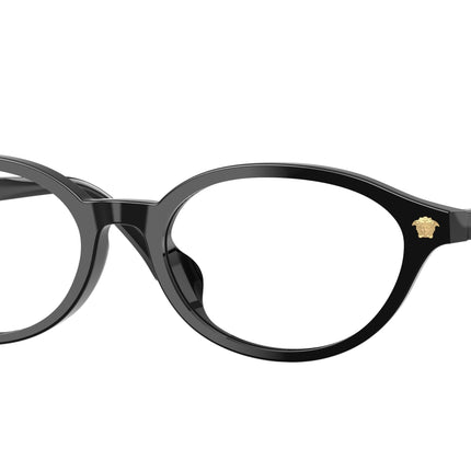 Versace VE3393D Oval Eyeglasses  GB1-Black 53-140-17 - Color Map Black
