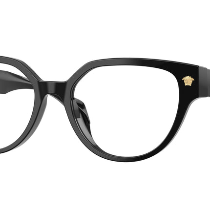 Versace VE3394D Cat Eye Eyeglasses  GB1-Black 53-140-17 - Color Map Black