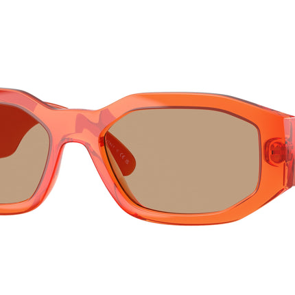 Versace VE4361 Irregular Sunglasses  552763-Transparent Papaya 53-140-18 - Color Map Orange