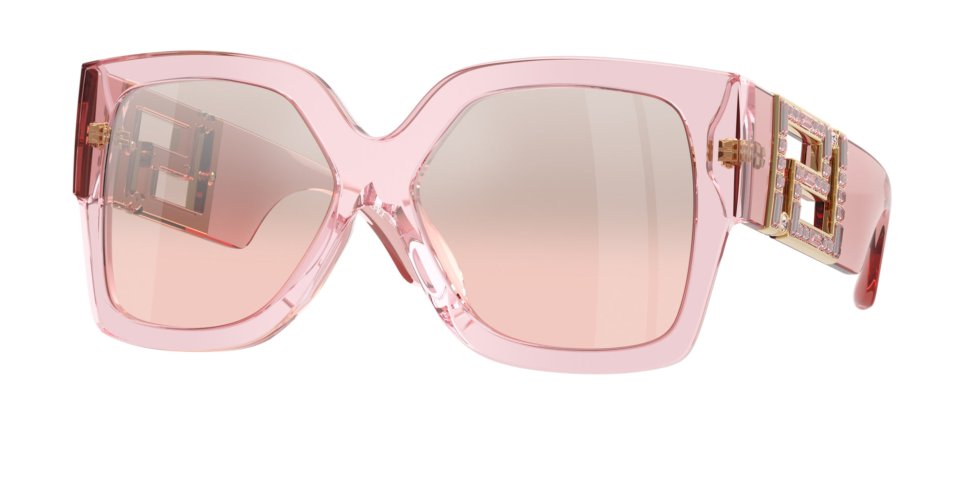 Versace VE4402 Rectangle Sunglasses  54727E-Transparent Pink 59-140-16 - Color Map Pink