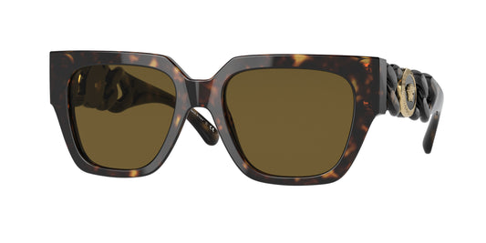 Versace VE4409F Phantos Sunglasses  108/73-Dark Havana 53-140-19 - Color Map Brown