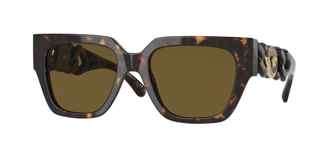 Versace VE4409F Phantos Sunglasses  108/73-Dark Havana 53-140-19 - Color Map Brown
