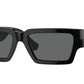 Versace VE4459F Rectangle Sunglasses  GB1/87-Black 54-140-18 - Color Map Black